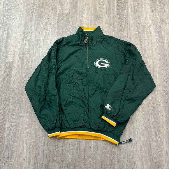 Vintage Starter Green Bay Packers Windbreaker Men's Extra Large XL Green 90s NFL